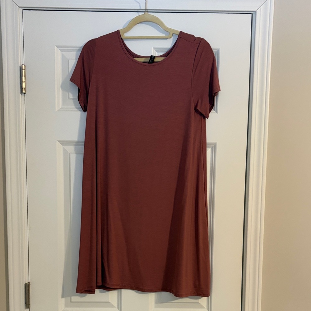 Button-Back Purple Dress